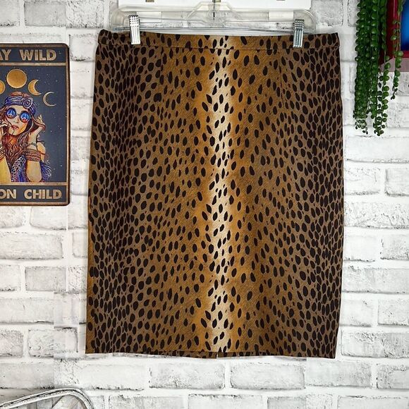 Michael Kors Animal Print Leopard Skirt Size 10 - Picture 1 of 5